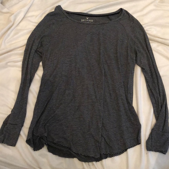 Black & White Striped American Eagle Shirt - Picture 1 of 1